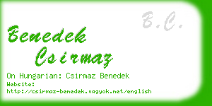 benedek csirmaz business card